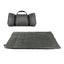 The Artemis Travel Bed in grey, rolled with carry handle